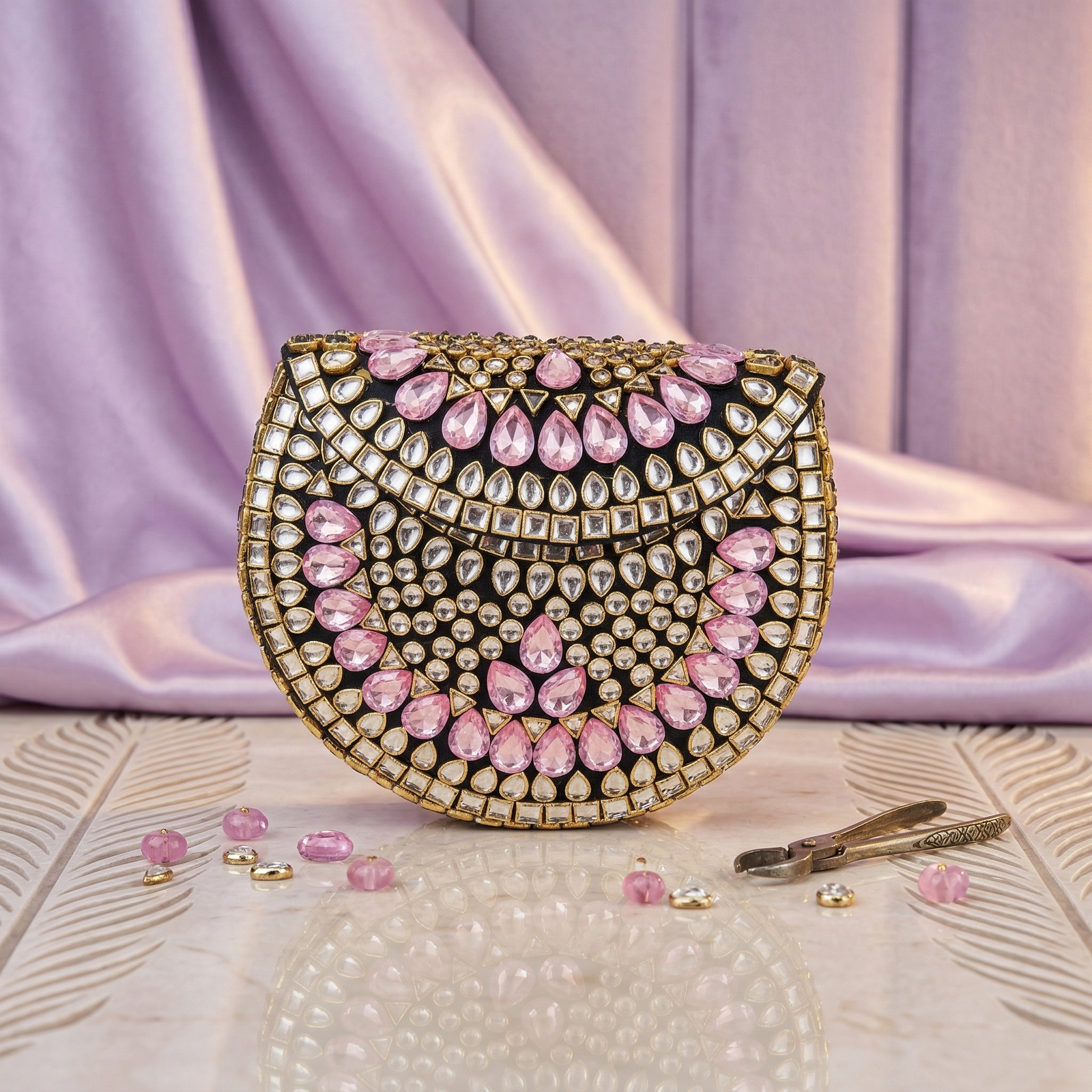 Kundan Clutch Bag – Elegant Bridal & Party Handbag for Women