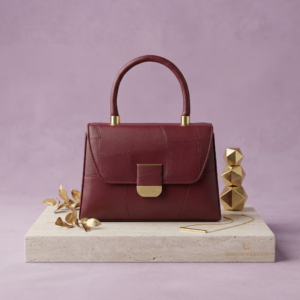 Cherry Red Premium Handbag – Elegant Structured Top Handle Bag