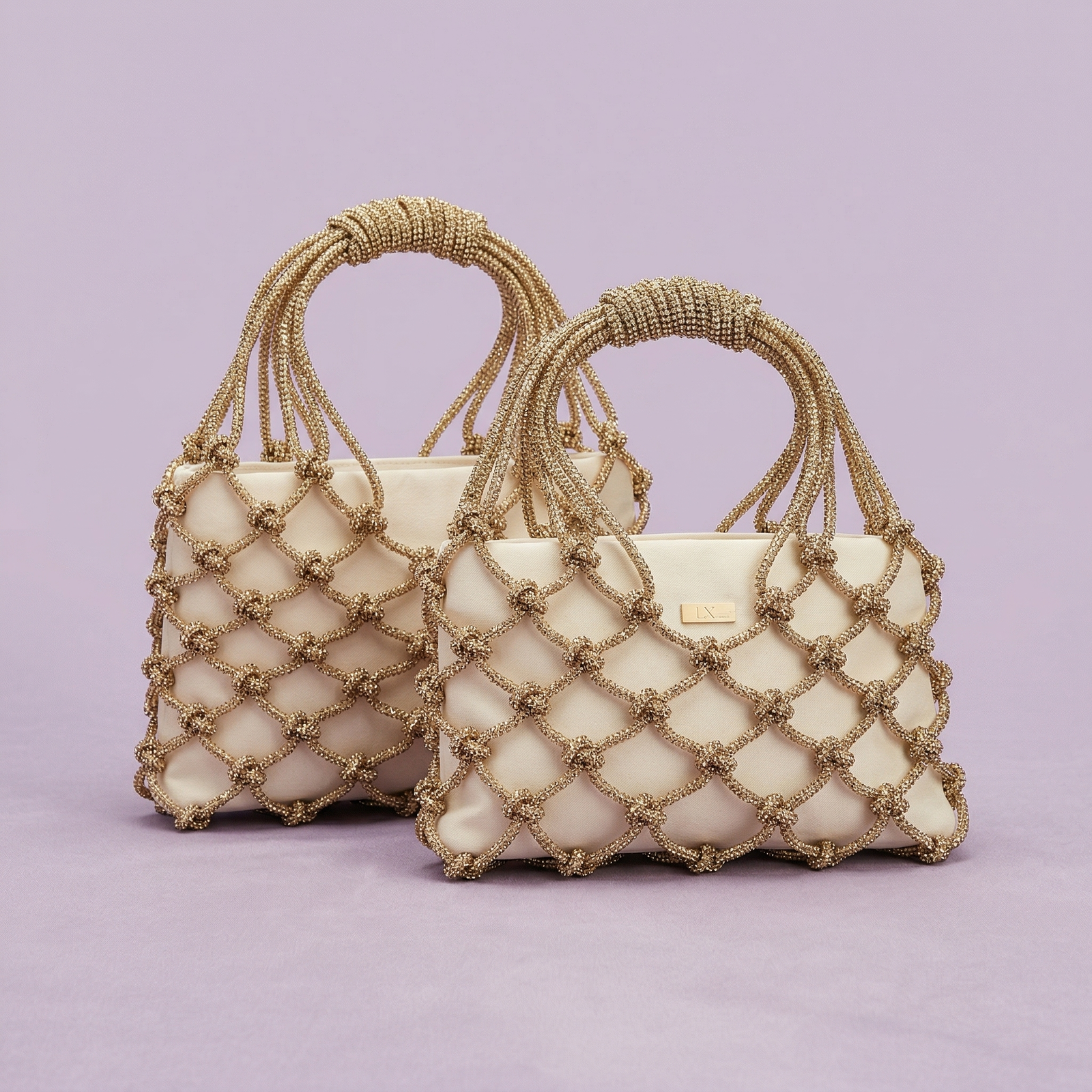 Bling Beaded Mobile Purse – Luxury Pearl Net Mini Sling Bag