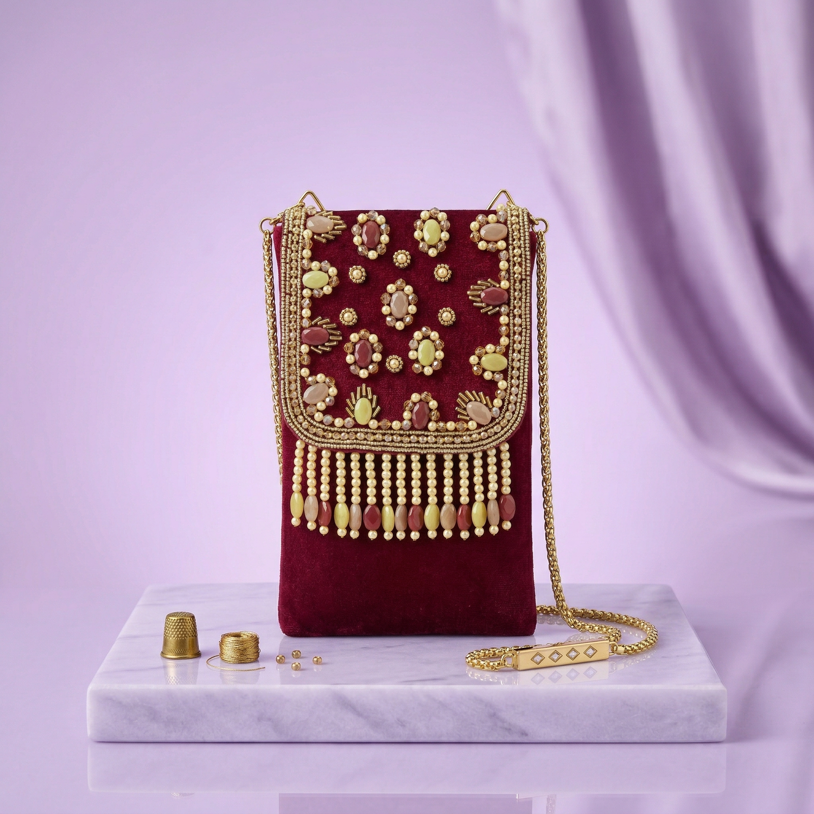 Red Mobile Sling Bag – Mini Phone Purse Crossbody for Women